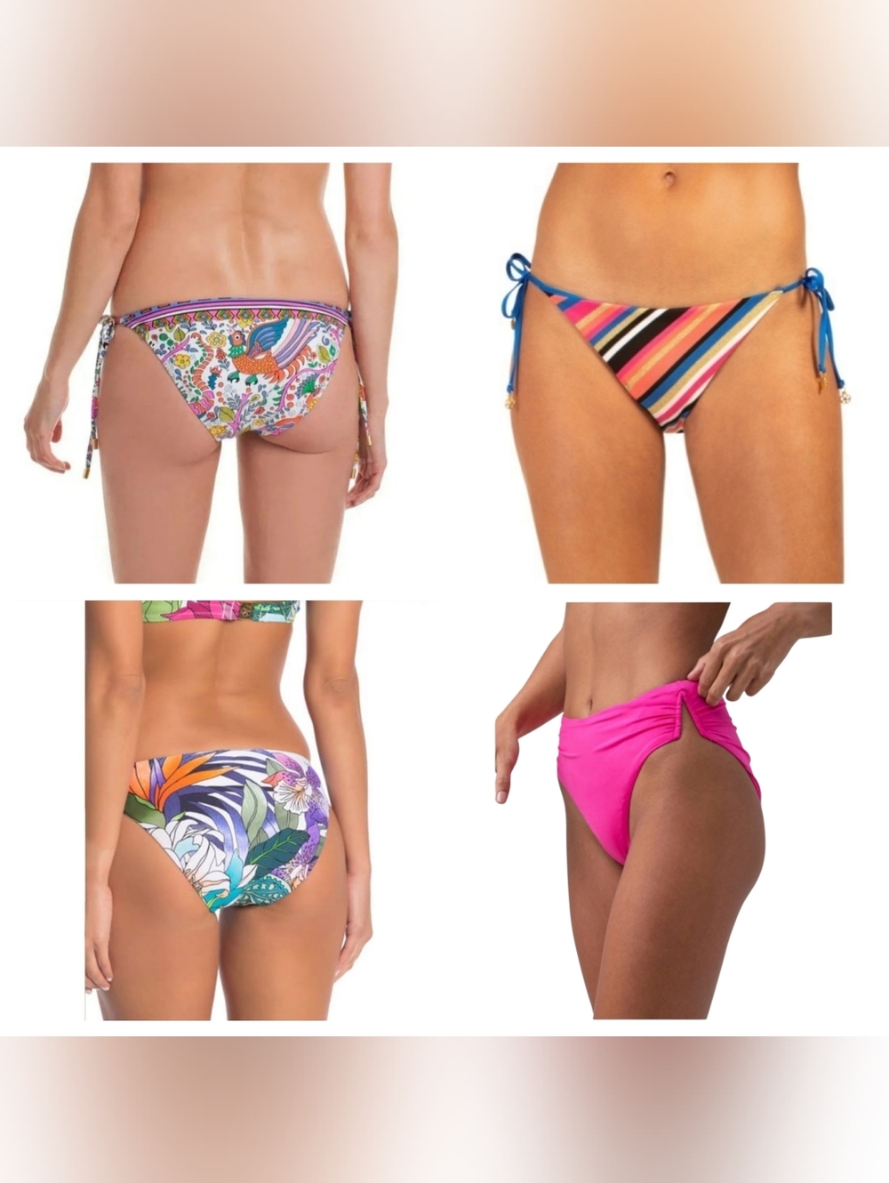 Trina Turk Multicolor Floral Paisley Tie-Side Bikini Bottoms  Jungle Beach - Picture 15 of 16